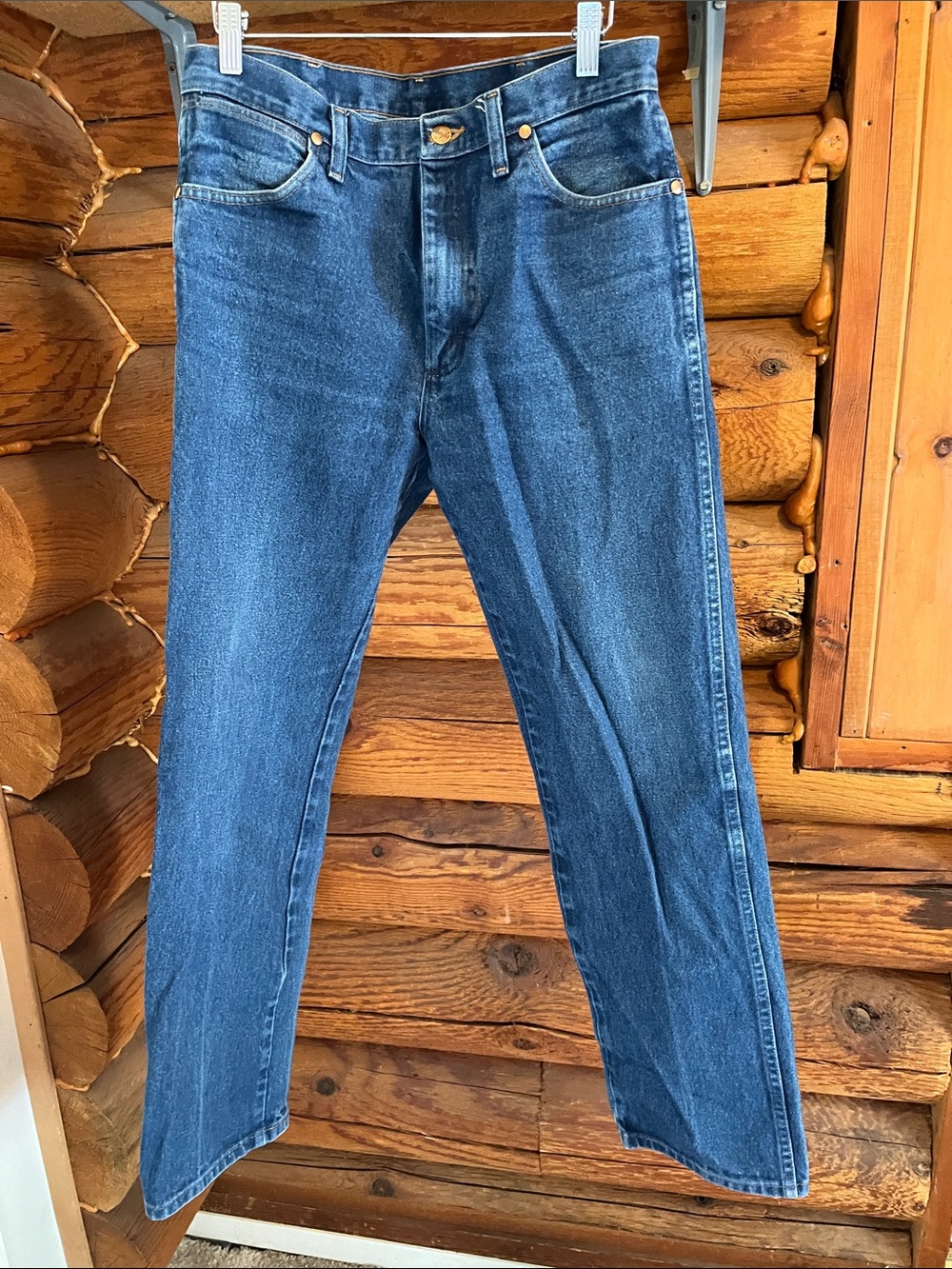 Wrangler Men's Straight Leg Denim Jeans - Medium Blue